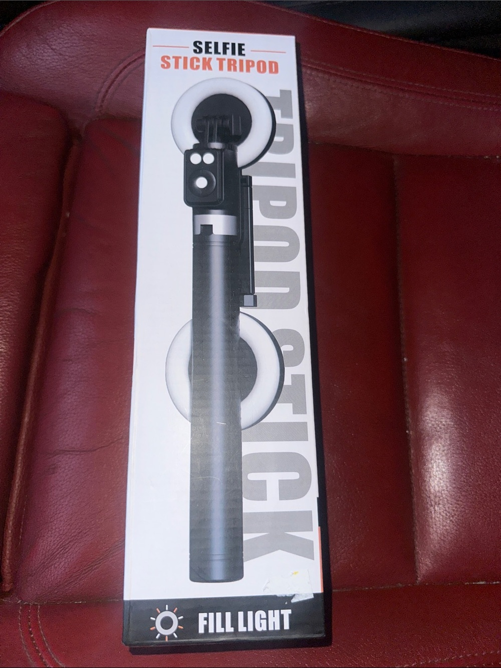 Pink Selfie Stick Tripod with two led lights